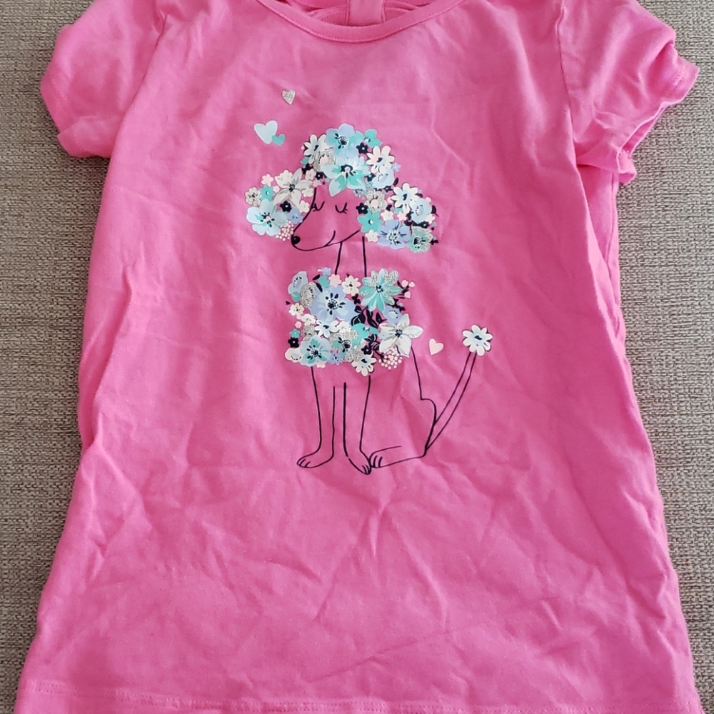 Sz 7 Carters pink poodle shirt